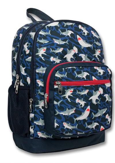 Cennec Dört Bölmeli Lacivert Kırmızı Köpekbalığı İlkokul Sırt Çantası Seti - Erkek Çocuk