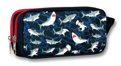 Cennec Dört Bölmeli Lacivert Kırmızı Köpekbalığı İlkokul Sırt Çantası Seti - Erkek Çocuk