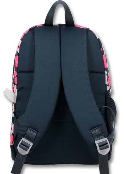 Cennec Dört Gözlü İlkokul Okul Sırt Çantası - Siyah Kırmızı Çiçekler