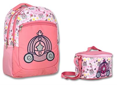 Cennec Pembe Prenses İlkokul Sırt Çantası ve Beslenme Seti - Kız Çocuk