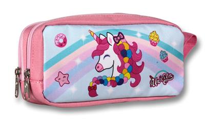 Cennec Pembe Renkli Unicorn İlkokul Sırt Çantası ve Kalemlik Seti - Kız Çocuk