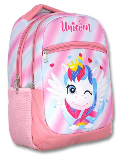 Cennec Pembe Sevimli Unicorn İlkokul Sırt Çantası ve Beslenme Seti - Kız Çocuk