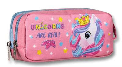 Cennec Şeffaf Bölmeli Pembe Unicorn İlkokul Sırt Çantası ve Kalemlik Seti - Kız Çocuk