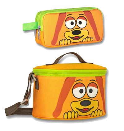 Cennec Sevimli Köpek Erkek Çocuk Isı Yalıtımlı Beslenme Çantası Ve Kalemlik Seti - Sarı