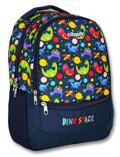 Cennec Siyah  Dinazorlar ve Uzay İlkokul Okul Çantası