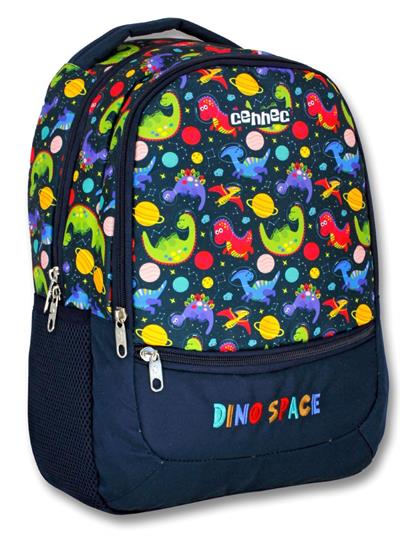 Cennec Siyah Dinazorlar İlkokul Sırt Çantası ve Beslenme Seti - Erkek Çocuk