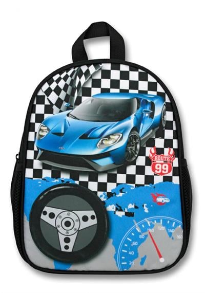 Cennec Siyah Lacivert Yarış Arabası  Anaokulu Okul Sırt Çantası