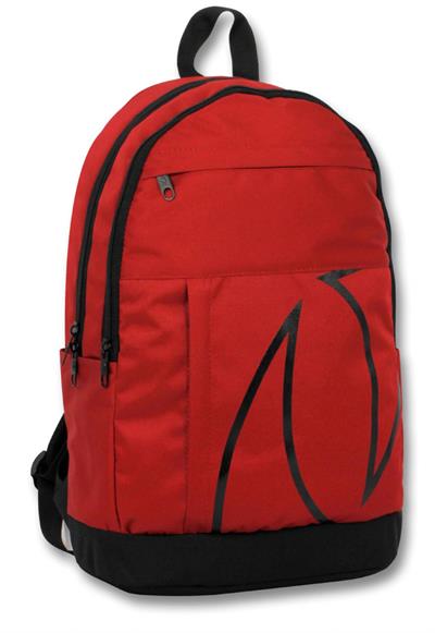 Cennec Üç Bölmeli Okul Günlük ve Seyahat Sırt Çantası - Kırmızı