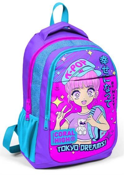 Coral High  K-Pop Kız Çocuk USB Çıkışlı İlkokul ve Ortaokul Sırt Çantası
