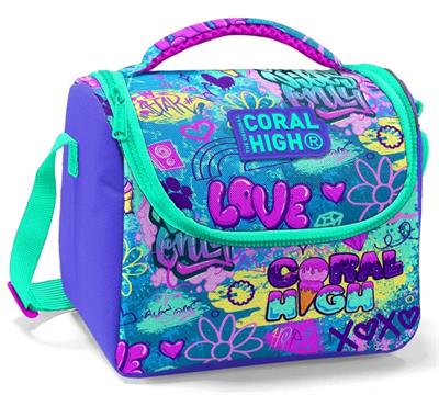 Coral High  Lavanta Grafiti Okul Beslenme Çantası - Thermo Yalıtımlı