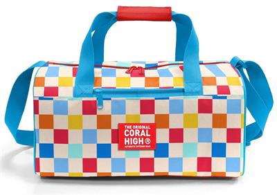 Coral High 27546 Kız Çocuk Spor ve Seyahat Çantası - Kırmızı Çok Renkli Dama Desenli