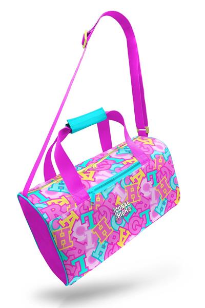 Coral High 27551 Kız Çocuk Spor ve Seyahat Çantası - Pembe Su Yeşili Harf Baskılı
