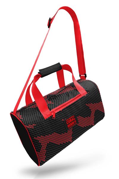 Coral High 27555 Erkek Çocuk Spor ve Seyahat Çantası - Siyah Kırmızı Nokta Desenli
