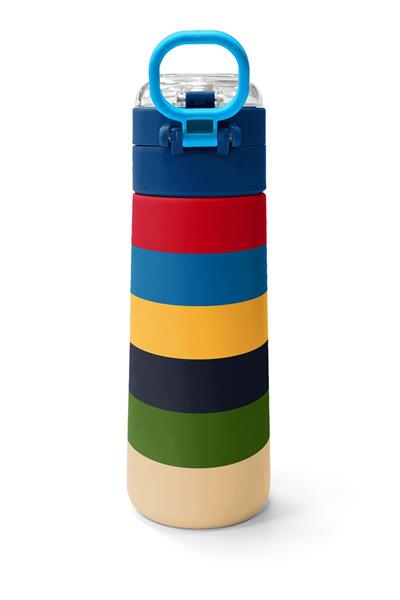 Coral High 500 ml Erkek Çocuk Çok Renkli Çizgi Desenli Çelik Termos Matara - Okul Suluğu