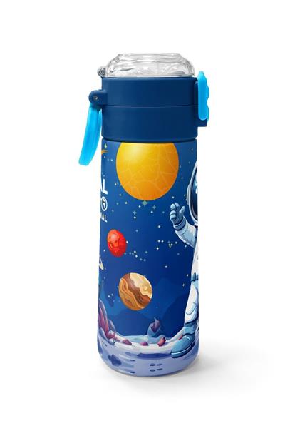 Coral High 500 ml Erkek Çocuk Lacivert Beyaz Astronot Baskılı Çelik Termos Matara - Okul Suluğu