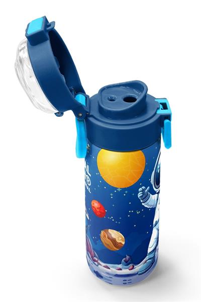 Coral High 500 ml Erkek Çocuk Lacivert Beyaz Astronot Baskılı Çelik Termos Matara - Okul Suluğu