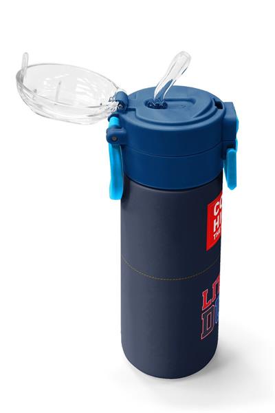 Coral High 500 ml Erkek Çocuk Lacivert Kırmızı Little Dude Baskılı Çelik Termos Matara - Okul Suluğu