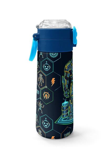 Coral High 500 ml Erkek Çocuk Lacivert Robot Baskılı Çelik Termos Matara - Okul Suluğu