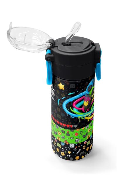 Coral High 500 ml Erkek Çocuk Oyun Baskılı Çelik Termos Matara - Okul Suluğu