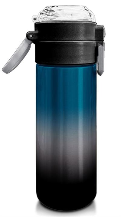 Coral High 500 ml Erkek Çocuk Pipetli Termos/Matara - Nefti Gri Renk Geçişli - Çift Kullanım Özelliği 31855