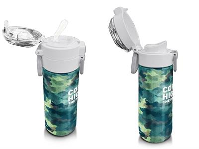 Coral High 500 ml Erkek Çocuk Pipetli Termos/Matara - Nefti Kamuflaj Desenli  - Çift Kullanım Özelliği 31845