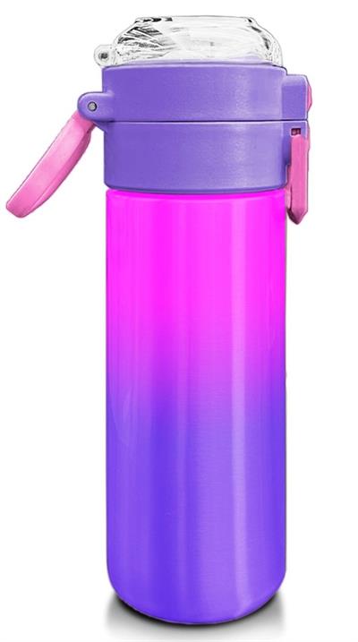 Coral High 500 ml Kız Çocuk Pipetli Termos/Matara - Mor Renk Geçişli Desenli - Çift Kullanım Özelliği 31963