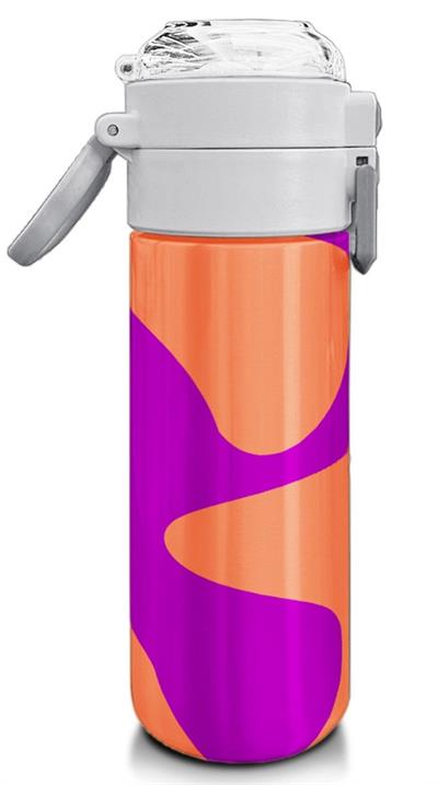 Coral High 500 ml Koyu Pembe Turuncu Desenli - Erkek Çocuk Paslanmaz Çelik Okul Termosu/Suluk/Matara 31884