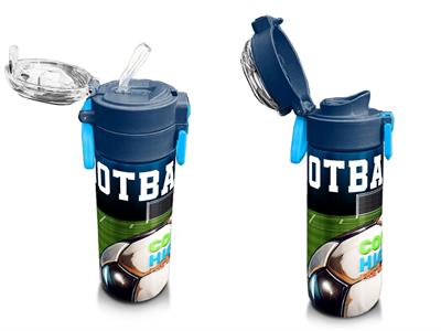 Coral High Çelik Matara Termos/Suluk 31995 - 500ml, Lacivert Futbol Desenli - Erkek Çocuk