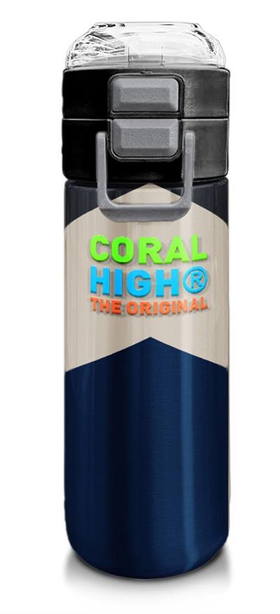 Coral High 500 ml Lacivert Koyu Gri Bej Desenli  - Erkek Çocuk Paslanmaz Çelik Okul Termosu/Suluk/Matara 31893