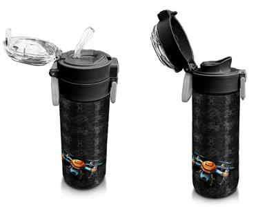 Coral High 500 ml Paslanmaz Çelik Okul Termosu/Suluk/Matara - Erkek Çocuk - Siyah Drone Desenli  - Sızdırma Yapmaz 31891