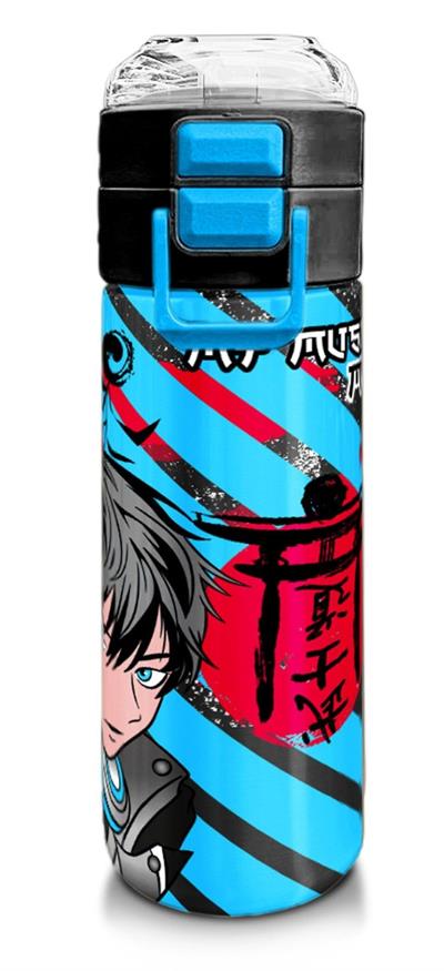 Coral High 500 ml Paslanmaz Çelik Okul Termosu/Suluk/Matara - Kız Çocuk - Siyah Mavi Anime Desenli - Sızdırma Yapmaz 31840