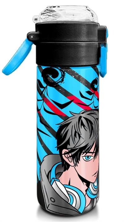Coral High 500 ml Paslanmaz Çelik Okul Termosu/Suluk/Matara - Kız Çocuk - Siyah Mavi Anime Desenli - Sızdırma Yapmaz 31840