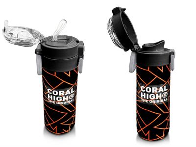 Coral High 500 ml Paslanmaz Çelik Okul Termosu/Suluk/Matara - Erkek Çocuk - Siyah Basketbol Baskılı - Sızdırma Yapmaz 31852