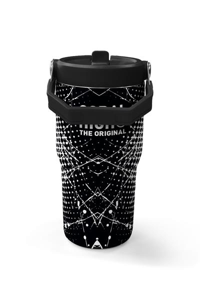 Coral High 600 ml Pipetli ve Kulplu Siyah Beyaz Futbol Desenli Erkek Çocuk Matara 38922