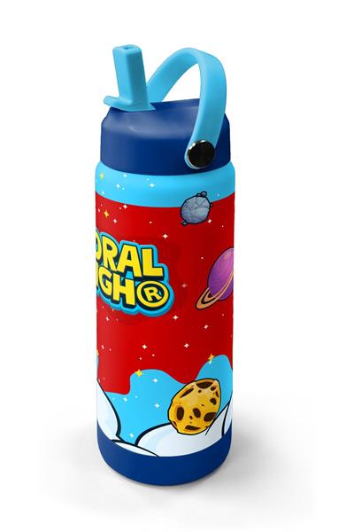 Coral High 650 ml Erkek Çocuk Kırmızı Mavi Astronot Baskılı Çelik Suluk/Matara (Pipetli) 38327