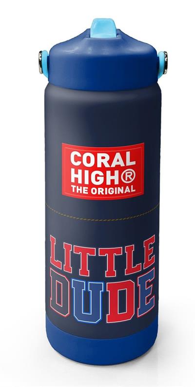 Coral High 650 ml Erkek Çocuk Lacivert Kırmızı Little Dude Baskılı Çelik Suluk/Matara (Pipetli) 38319
