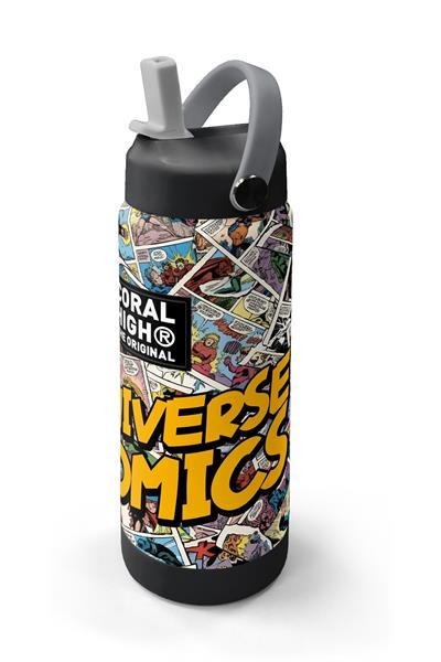 Coral High 650 ml Erkek Çocuk Sarı Çizgi Roman Desenli Çelik Suluk/Matara (Pipetli) 38315
