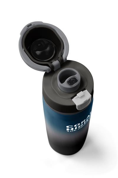 Coral High 800 ml Erkek Çocuk Nefti Gri Renk Geçişli Pipetli ve Direkt İçim Çelik Termos/Matara - 38531
