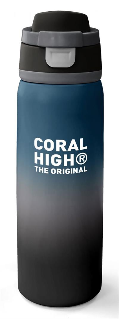 Coral High 800 ml Erkek Çocuk Nefti Gri Renk Geçişli Pipetli ve Direkt İçim Çelik Termos/Matara - 38531