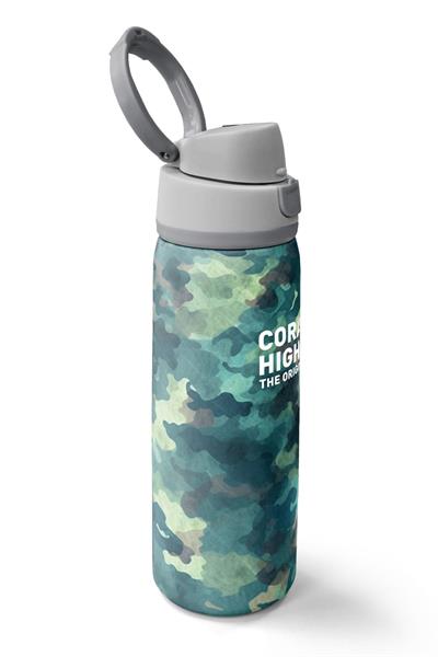 Coral High 800 ml Erkek Çocuk Nefti Kamuflaj Desenli Pipetli ve Direkt İçim Çelik Termos/Matara - 38520