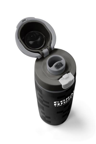 Coral High 800 ml Erkek Çocuk Siyah Blok Desenli Pipetli ve Direkt İçim Çelik Termos/Matara - 38554