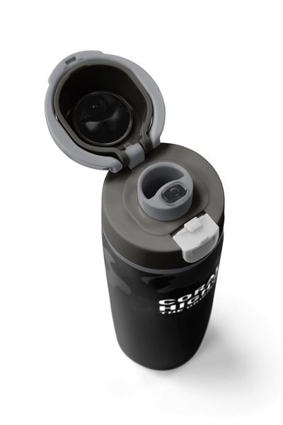 Coral High 800 ml Erkek Çocuk Siyah Gri Kamuflaj Desenli Pipetli ve Direkt İçim Çelik Termos/Matara - 38516
