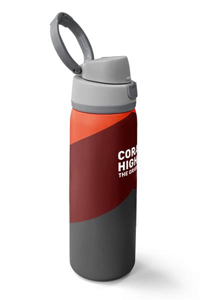 Coral High 800 ml Erkek Çocuk Turuncu Bordo Gri Renkli Pipetli ve Direkt İçim Çelik Termos/Matara - 38552