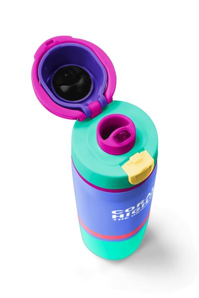 Coral High 800 ml Kız Çocuk Derin Mavi Renkli Pipetli ve Direkt İçim Çelik Termos/Matara - 38530