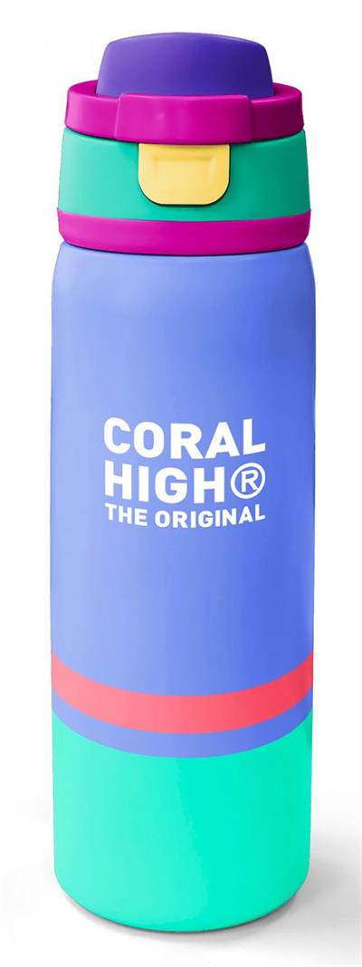Coral High 800 ml Kız Çocuk Derin Mavi Renkli Pipetli ve Direkt İçim Çelik Termos/Matara - 38530