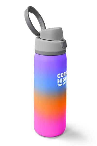 Coral High 800 ml Kız Çocuk Turuncu Mor Renk Geçişli Pipetli ve Direkt İçim Çelik Termos/Matara - 38536