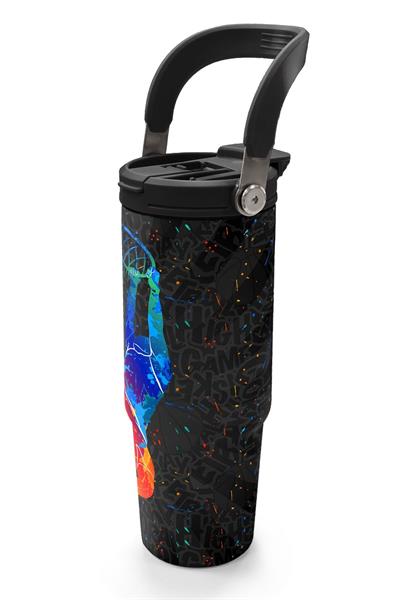 Coral High 900 ml Erkek Çocuk Gri Turuncu Basketbol Desenli Çelik Termos /Matara - 38712
