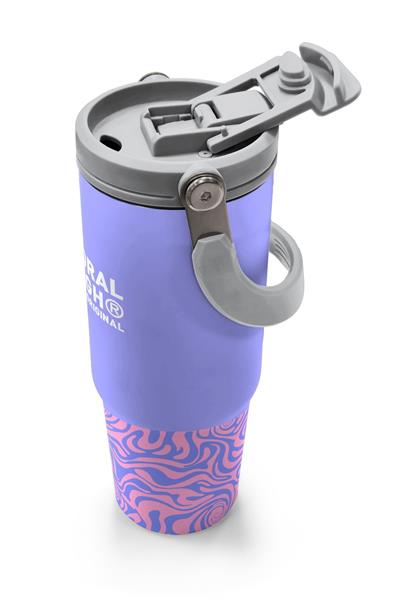 Coral High 900 ml Kız Çocuk Mor Dalga Desenli Çelik Termos /Matara - 38704