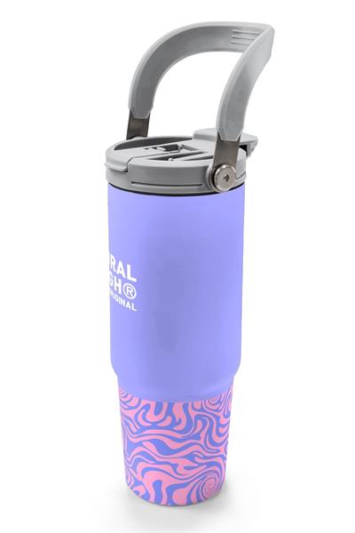 Coral High 900 ml Kız Çocuk Mor Dalga Desenli Çelik Termos /Matara - 38704