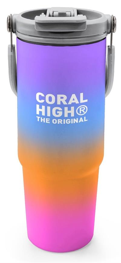Coral High 900 ml Kız Çocuk Turuncu Mor Renk Geçişli Çelik Termos /Matara - 38715